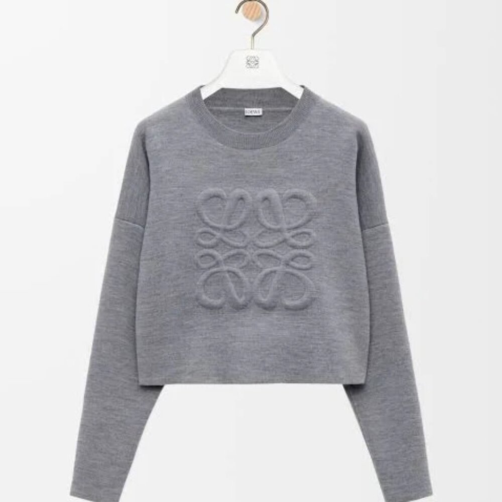 LOEWE  Anagram Wool-Blend Sweater in Grey Size Small, Brand New with tags. $1500